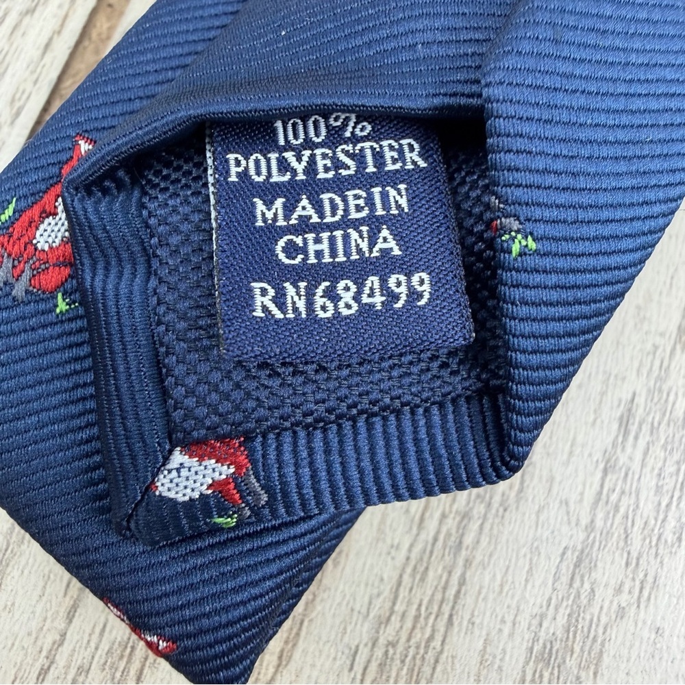 789 Club Room Men's Tie Ramsey Fox 410 Navy Blue $55 Polyester - Picture 3 of 5
